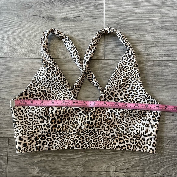 Skatie x Salty Blonde Leopard Print Exercise Bra Top - Picture 3 of 4
